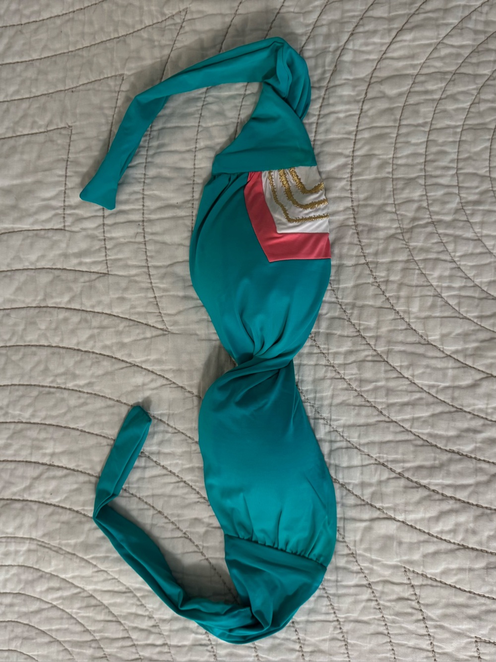 L*Space Neo Bandeau Top Aqua Peacock Med